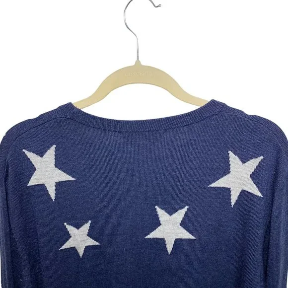 MAGASCHONI FOURTH OF JULY  Intarsia Star Cashmere Blend Crew Neck Sweater - Picture 4 of 5